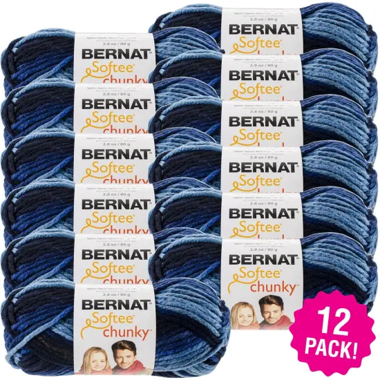 Multipack of 12 - Bernat Softee Chunky Ombre Yarn-Denim {1}