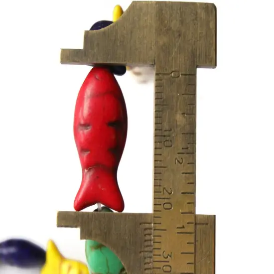 17 24mm Mixed Color Dyed Howlite Fish Beads Full Strand Gemstone Animal Beads bA1 {5}