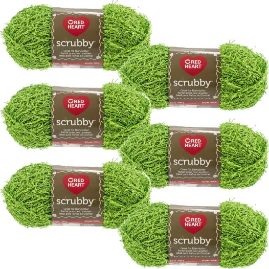 Multipack of 06 - Red Heart Scrubby Yarn-Lime {1}