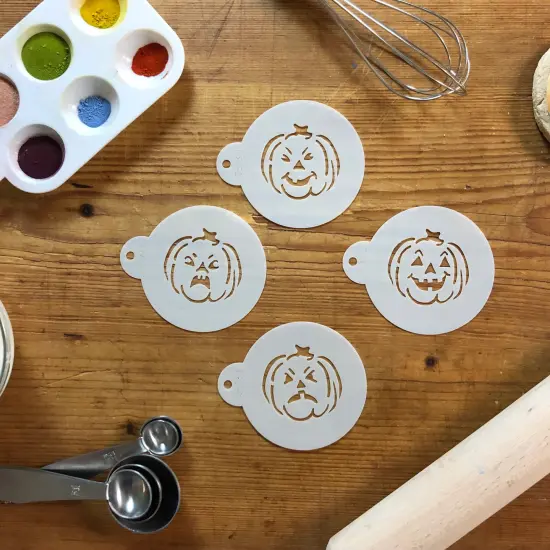 Mini Halloween Pumpkin Faces Cookie Stencils | C573 by Designer Stencils | Cookie Decorating Tools | {3}