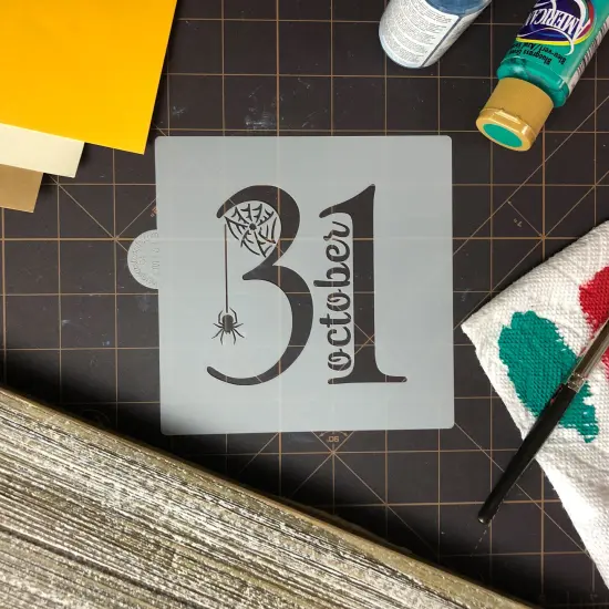 October 31st Cookie & Craft Stencil | CM161 by Designer Stencils | Cookie Decorating Tools | Baking Stencils for Royal Icing, Airbrush, Dusting Powder | Craft Stencils for Canvas, Paper, Wood | Reusable Food Grade Stencil {4}
