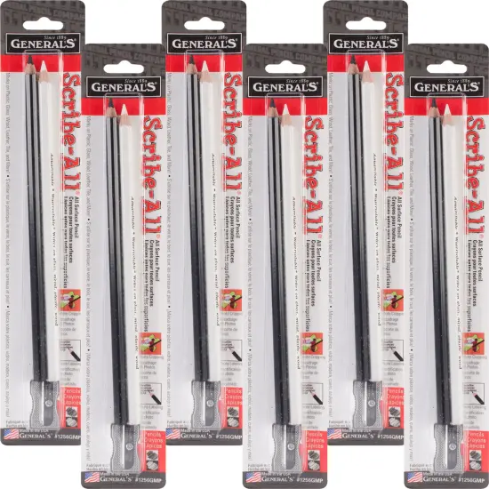 Multipack of 6 - Scribe-All Pencils 2/Pkg-Black & White {1}