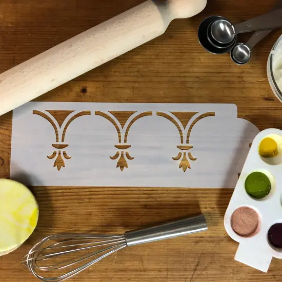 Victorian Swag Cake Stencil | C467 by Designer Stencils | Cake Decorating Tools | Baking Stencils for Royal Icing, Airbrush, Dusting Powder | Reusable Plastic Food Grade Stencil for Cakes | Easy to Use & Clean Cake Stencil {2}