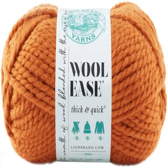 (3 Pack) Lion Brand Wool-Ease Thick & Quick Yarn - Pumpkin {2}