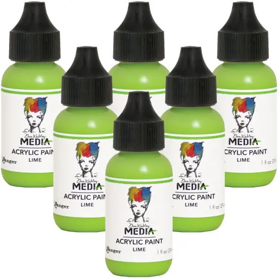 Multipack of 6 - Dina Wakley Media Acrylic Paint 1oz-Lime {1}
