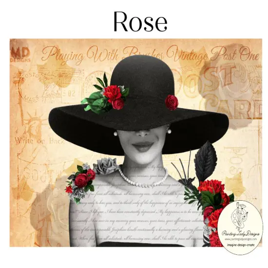 Rose -Decoupage & Mixed Media Art PaperON SALE (large) {1}