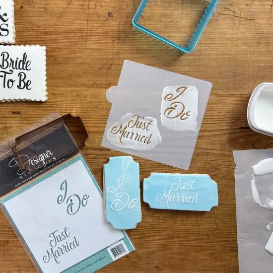 I Do Cookie & Craft Stencil | CM152 by Designer Stencils | Cookie Decorating Tools | Baking Stencils for Royal Icing, Airbrush, Dusting Powder | Craft Stencils for Canvas, Paper, Wood | Reusable Food Grade Stencil {3}