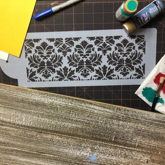 Damask Cake Stencil Side | C331 by Designer Stencils | Cake Decorating Tools | Baking Stencils for Royal Icing, Airbrush, Dusting Powder | Reusable Plastic Food Grade Stencil for Cakes | Easy to Use & Clean Cake Stencil {4}