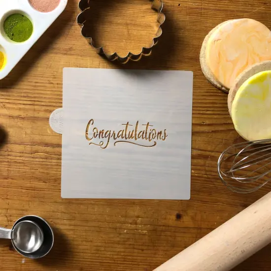 Congratulations Cookie & Craft Stencil | CM135 by Designer Stencils | Cookie Decorating Tools | {4}