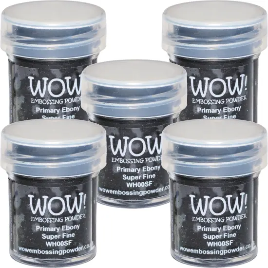 Multipack of 5 - WOW! Embossing Powder Super Fine 15ml-Primary Ebony {1}