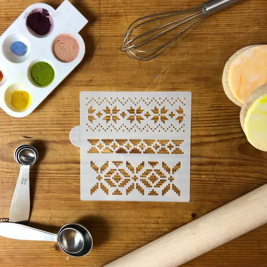Fair Isle Pattern Cookie & Craft Stencil | CM030 by Designer Stencils | Cookie Decorating Tools | {3}