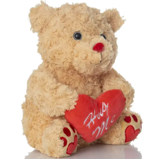 Big Mo's Toys Valentine's Bear - Brown Plush Teddy Bear with Red Hug Me Love Heart Dirty Talking Valentines Day Funny Farting Stuffed Animal Girlfriend Boyfriend {1}
