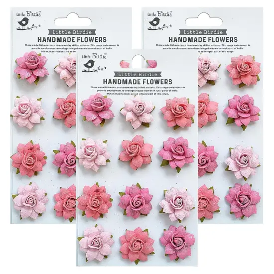 Pack of 3 - Little Birdie Marisa Paper Flowers 12/Pkg-Celebrate Life {1}
