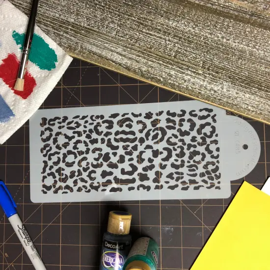 4-Inch Leopard Skin Cake Stencil Side | C485 by Designer Stencils | Cake Decorating Tools | Baking Stencils for Royal Icing, Airbrush, Dusting Powder | Reusable Plastic Food Grade Stencil for Cakes | Easy to Use & Clean Cake Stencil {3}