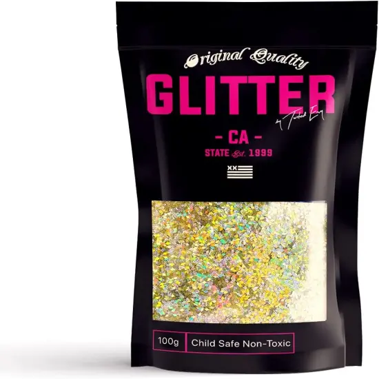 Shaped Ultra Sparkle Glitter - 1mm DIAMOND - Silver Gold Holographic Premium Glitter Multi Purpose Dust Powder 50g / 1.75oz {1}