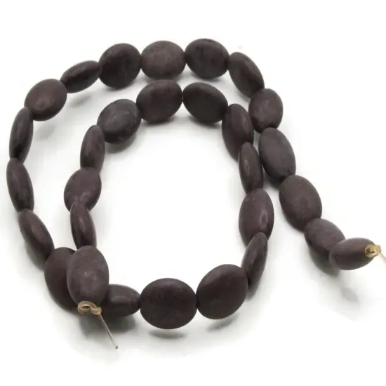 31 14mm Dyed Purple Howlite Flat Oval Stone Beads {2}