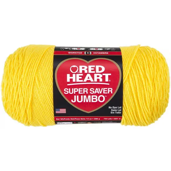Multipack of 12 - Red Heart Super Saver Jumbo Yarn-Bright Yellow {2}