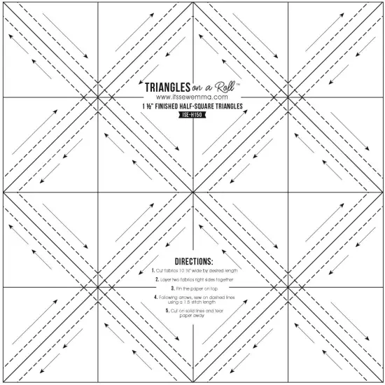 It's Sew Emma Half-Square Triangles On A Roll-50' 1.5" Finished Size {2}