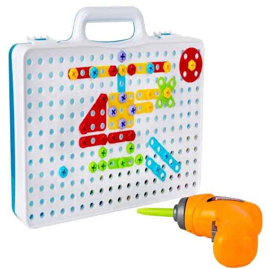 Drill & Play Creative Educational Toy with Real Toy Drill - Mosaic Design Building Toys Tool Kit {1}