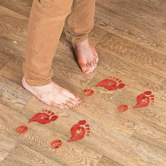Fun Express - Bloody Footprints Floor Cling for Halloween - Party Decor - General Decor - Floor Clings - Halloween - 2 Pieces {1}