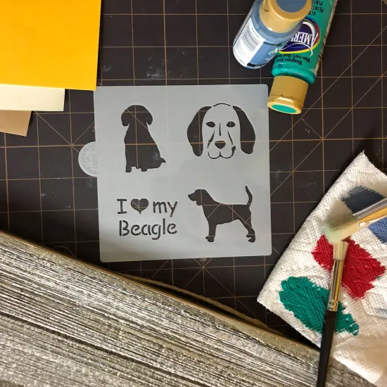 I Love My Beagle Cookie & Craft Stencil | CM017 by Designer Stencils | Cookie Decorating Tools | Baking Stencils for Royal Icing, Airbrush, Dusting Powder | Craft Stencils for Canvas, Paper, Wood | Reusable Food Grade Stencil {3}