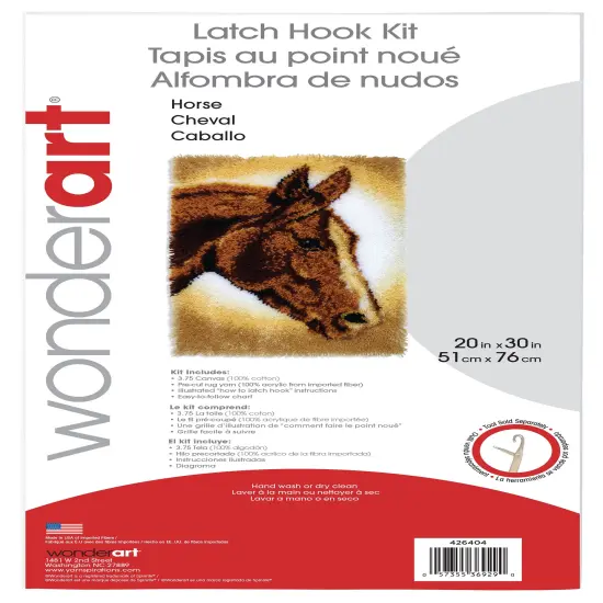 Wonderart Classic Latch Hook Kit 20"X30"-Horse {3}