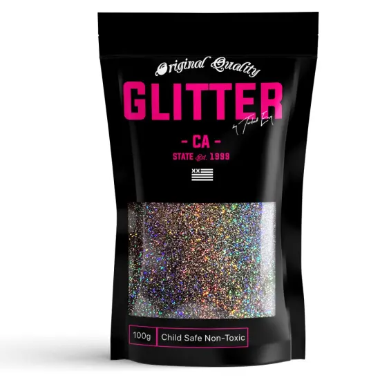 Charcoal Holographic Premium Glitter Multi Purpose Dust Powder 100g / 3.5oz for use with Arts & Crafts Wine Glass Decoration Weddings Cards Flowers Cosmetic Face Body (PACKAGING MAY VARY) {1}
