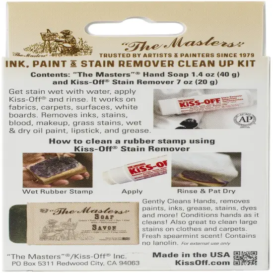 The Masters(R) Ink, Paint & Stain Remover Clean Up Kit-Kiss-Off & The Masters Soap {2}