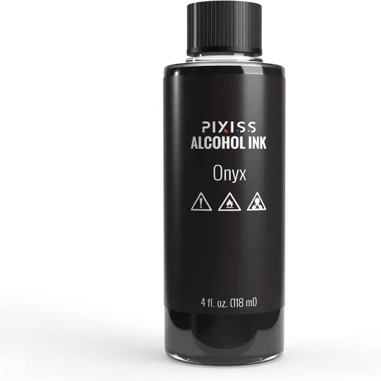 Pixiss Black Onyx Alcohol Ink for Resin 4oz, 3 Pixiss Applicator Bottles and Funnel {5}