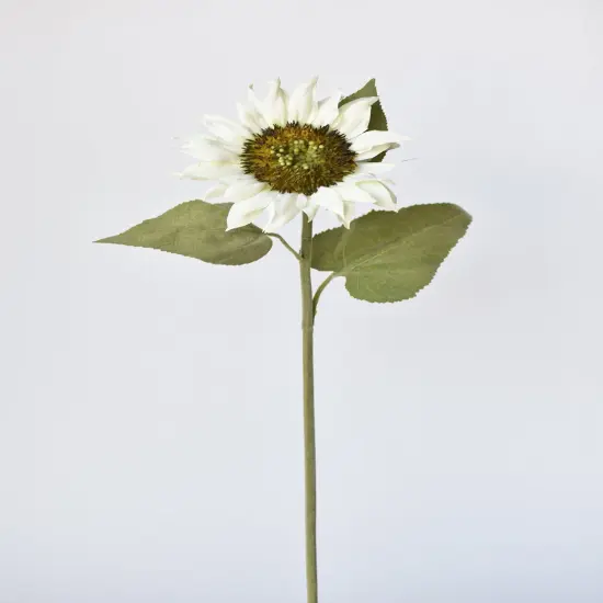 25" Faux Sunflower Stem White {2}