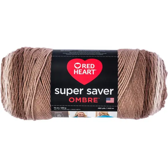 Red Heart Super Saver Jumbo Cocoa Ombre Yarn - 2 Pack of 283g/10oz - Acrylic - 4 Medium (Worsted) - 482 Yards - Knitting/Crochet {2}