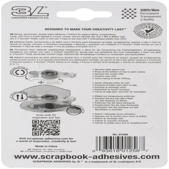 Scrapbook Adhesives EZ Runner Petite Refill 2/Pkg-26' Petite Dots-Permanent {3}