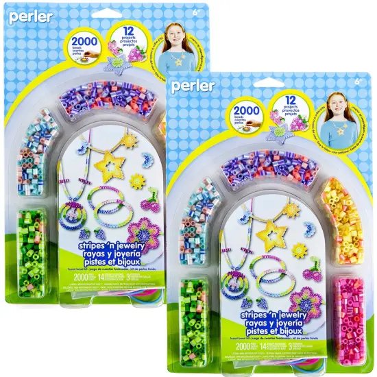 Multipack of 2 - Perler Fused Bead Kit-Stripes 'n Jewelry {1}
