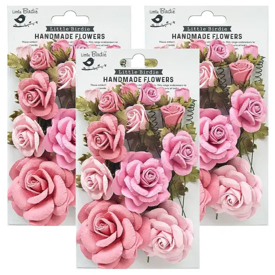 Pack of 3 - Little Birdie Rosalind Paper Flowers 21/Pkg-Celebrate Life {1}