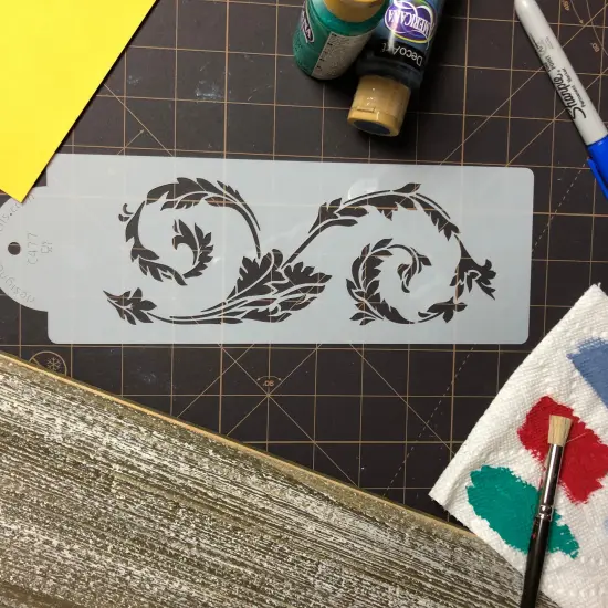 Florentine Leaf Cake Stencil | C477 by Designer Stencils | Cake Decorating Tools | Baking Stencils for Royal Icing, Airbrush, Dusting Powder | Reusable Plastic Food Grade Stencil for Cakes | Easy to Use & Clean Cake Stencil {4}