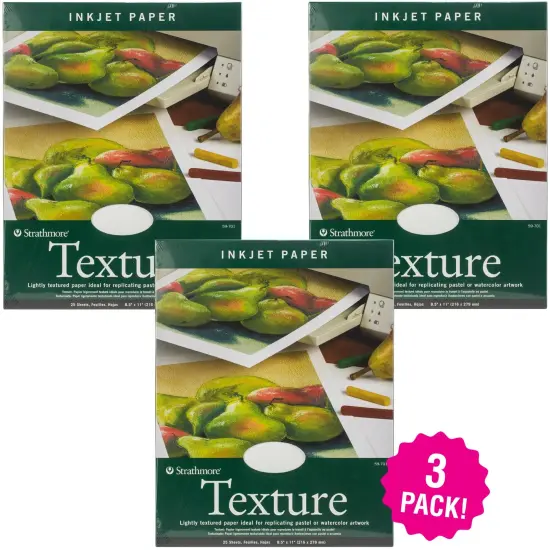 Multipack of 3 - Strathmore Ink Jet Paper Texture 8.5"X11"-25 Sheets {1}