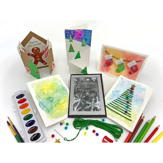 Christmas Card Art Box B - Kids Holiday Arts and Crafts Box {1}