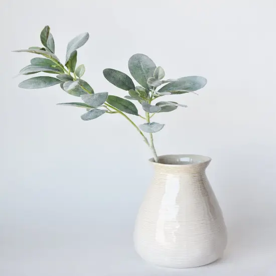 28" Faux Lambs Ear Leaf Stem {4}