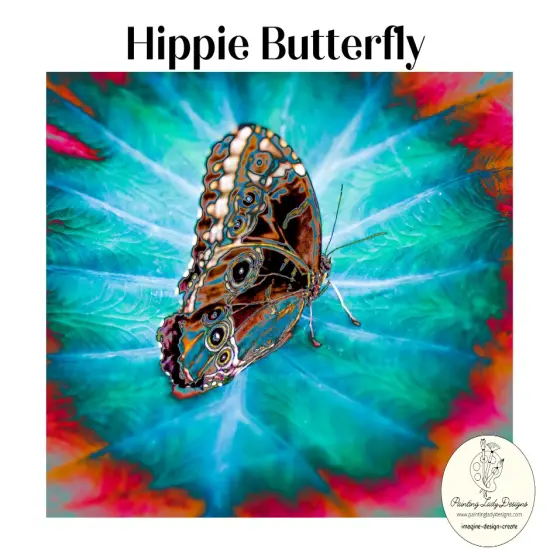 Hippie Butterfly ! Art Paper for decoupage, wall art or furniture upcycling. {1}
