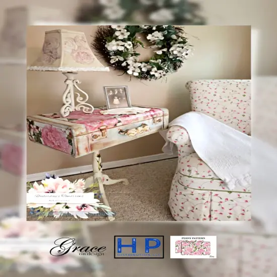 Peonies in Pink Decoupage Papers for Crafting and Multi Media Art (medium) {4}