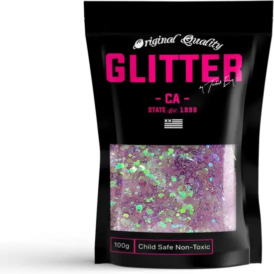 Purple Iridecent Chunky Glitter ✮ Chunky Glitter Mix ✮ 100g Festival Glitter Cosmetic Face Body Hair Nails {1}