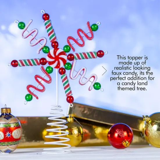 Ornativity Candy Snowflake Tree Topper - Peppermint Candy Cane Sour Belt Jelly Licorice Star Snowflakes Christmas Tree Top Decorations {5}