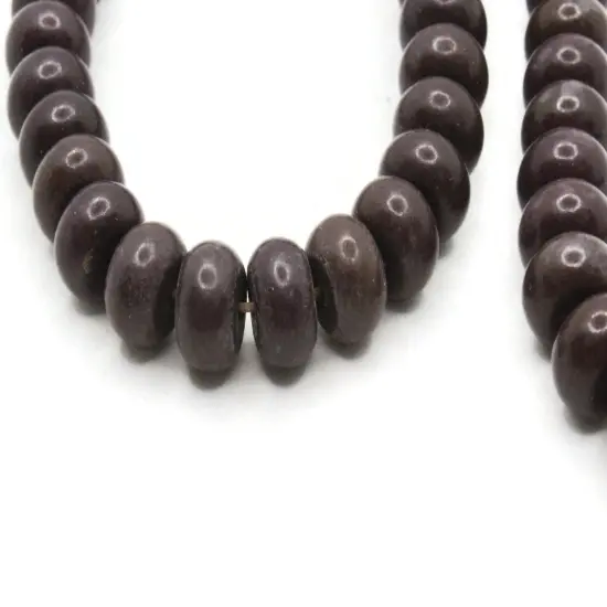 63 10mm x 6mm Dyed Purple Howlite Stone Rondelle Beads {1}