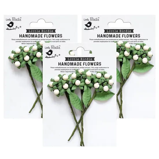 Pack of 3 - Little Birdie Berry Branch 3/Pkg-Shabby Chic {1}