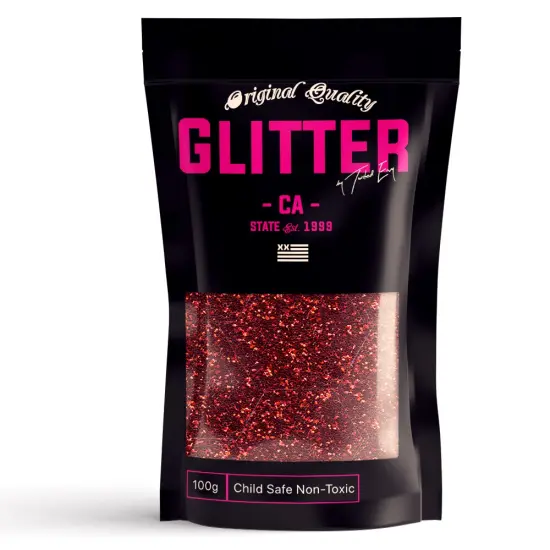 RED Premium Glitter Multi Purpose Dust Powder 100g / 3.5oz for use with Arts & Crafts Wine Glass Decoration Weddings Cards Flowers Cosmetic Face Body (PACKAGING MAY VARY) {1}