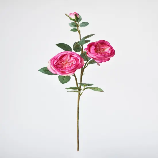 29" Faux Fuchsia Cabbage Rose Stem {2}