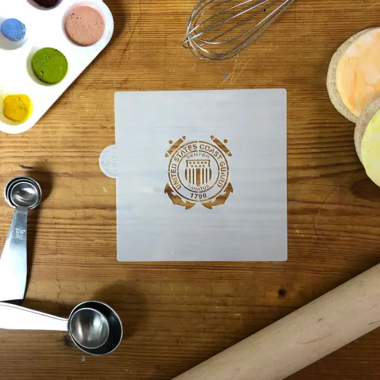 United States Coast Guard Cookie & Craft Stencil | CM126 by Designer Stencils | Cookie Decorating Tools | Baking Stencils for Royal Icing, Airbrush, Dusting Powder | Craft Stencils for Canvas, Paper, Wood | Reusable Food Grade Stencil {2}