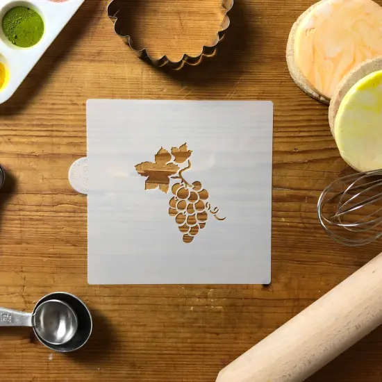 Grape Bunch Cookie & Craft Stencil | CM134 by Designer Stencils | Cookie Decorating Tools | Baking Stencils for Royal Icing, Airbrush, Dusting Powder | Craft Stencils for Canvas, Paper, Wood | Reusable Food Grade Stencil {3}