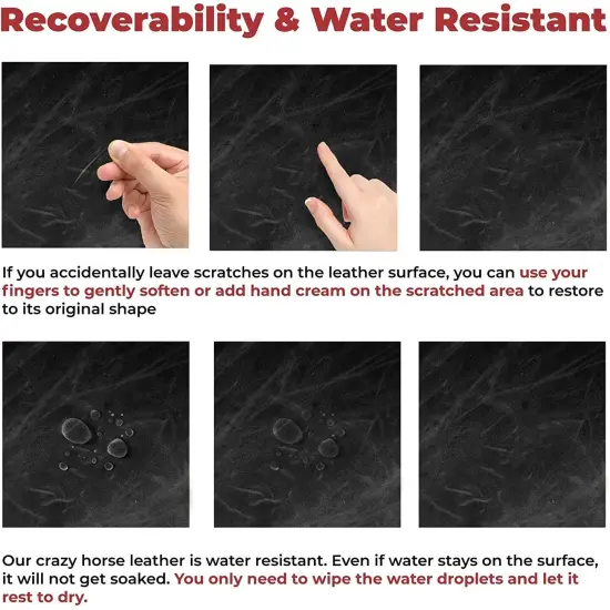 ELW 9-10 oz (3.6-4mm) Full Grain Leather Craft Sets with Cord Braiding String 36", Oil Tanned Real Cowhide for Tooling, Carving, Craft, Repair, Knife Sheaths {6}