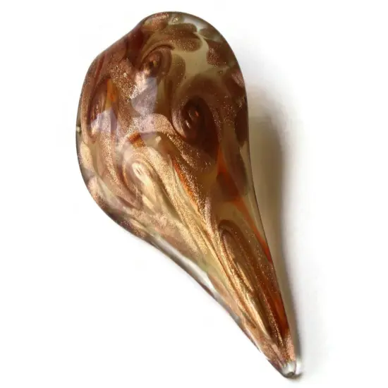 72mm Brown Foil Glass Drip Pendant {1}